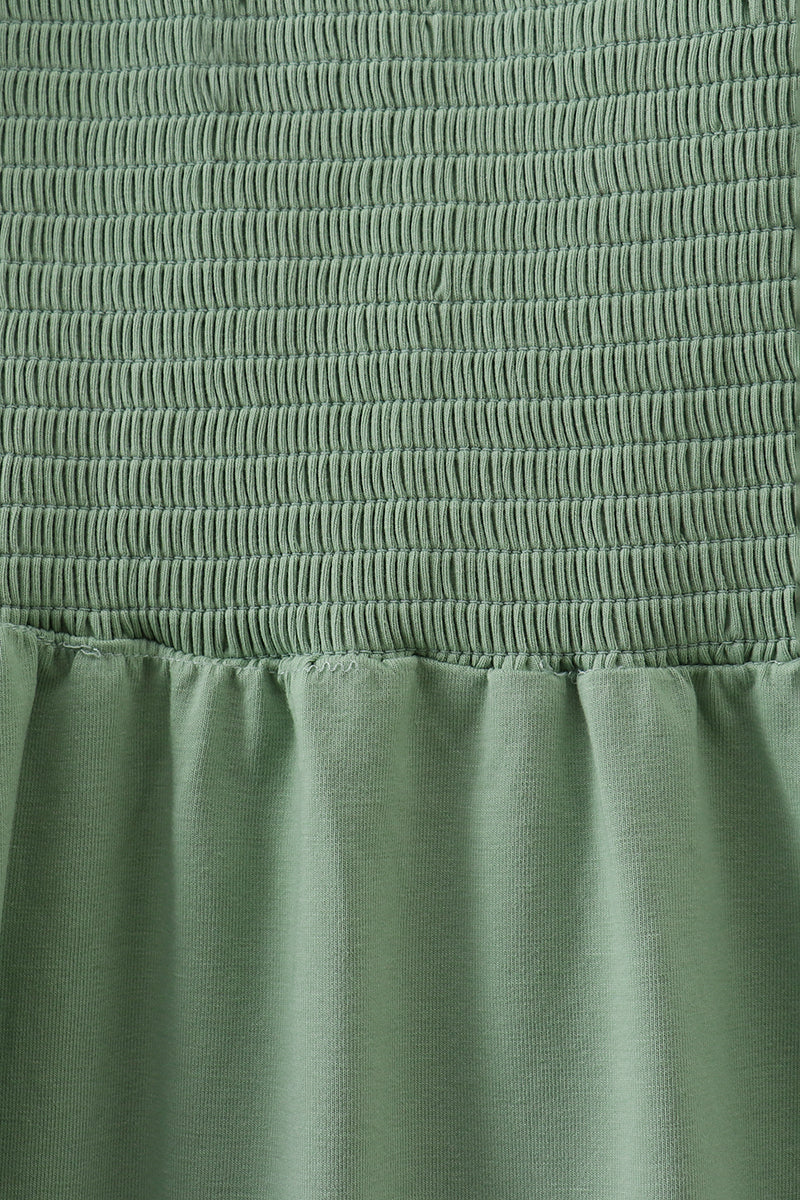 Sage smocked mom dress