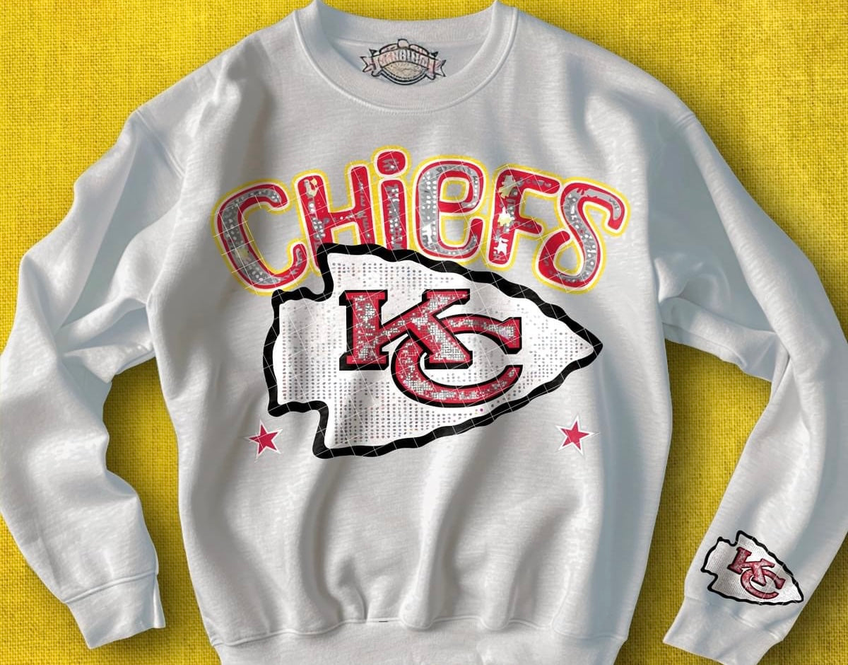 Faux Bling Football With Name | Sweatshirt