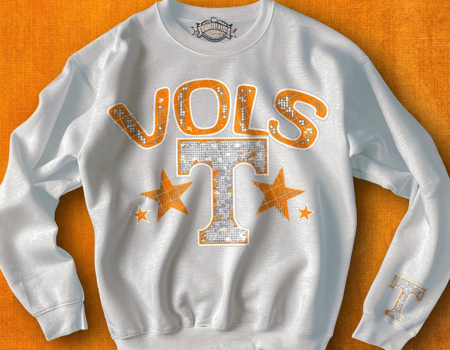 Faux Bling Football With Name - Sweatshirt
