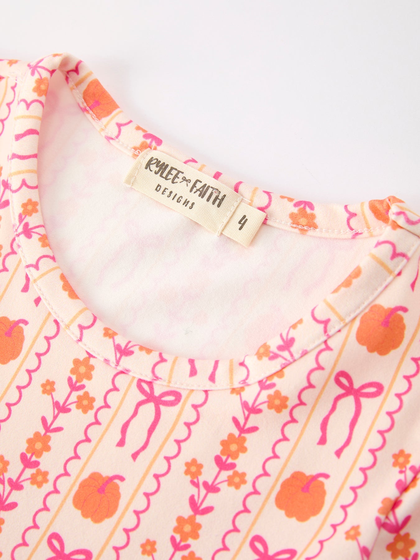 Halloween Thanksgiving Pumpkin Bow Pocket Girls Dress