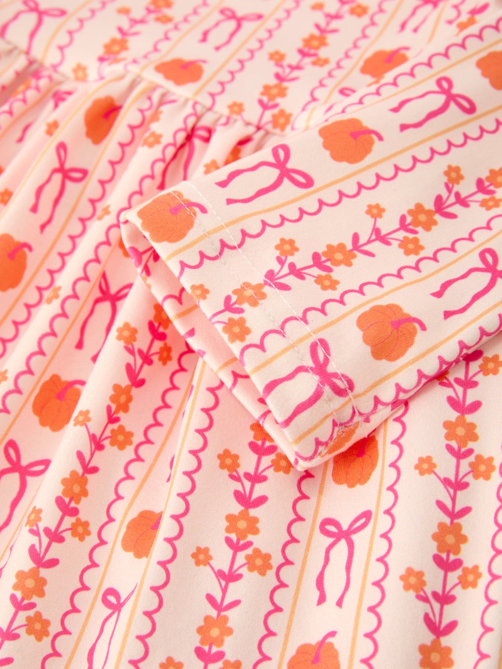 Halloween Thanksgiving Pumpkin Bow Pocket Girls Dress