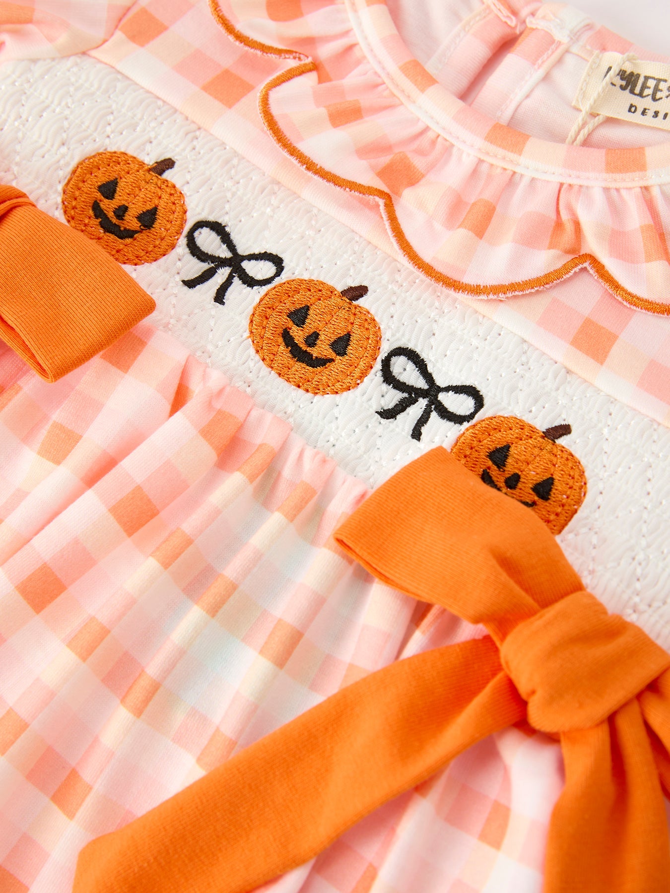 Halloween Pumpkin Plaid Girls Bloomer Set