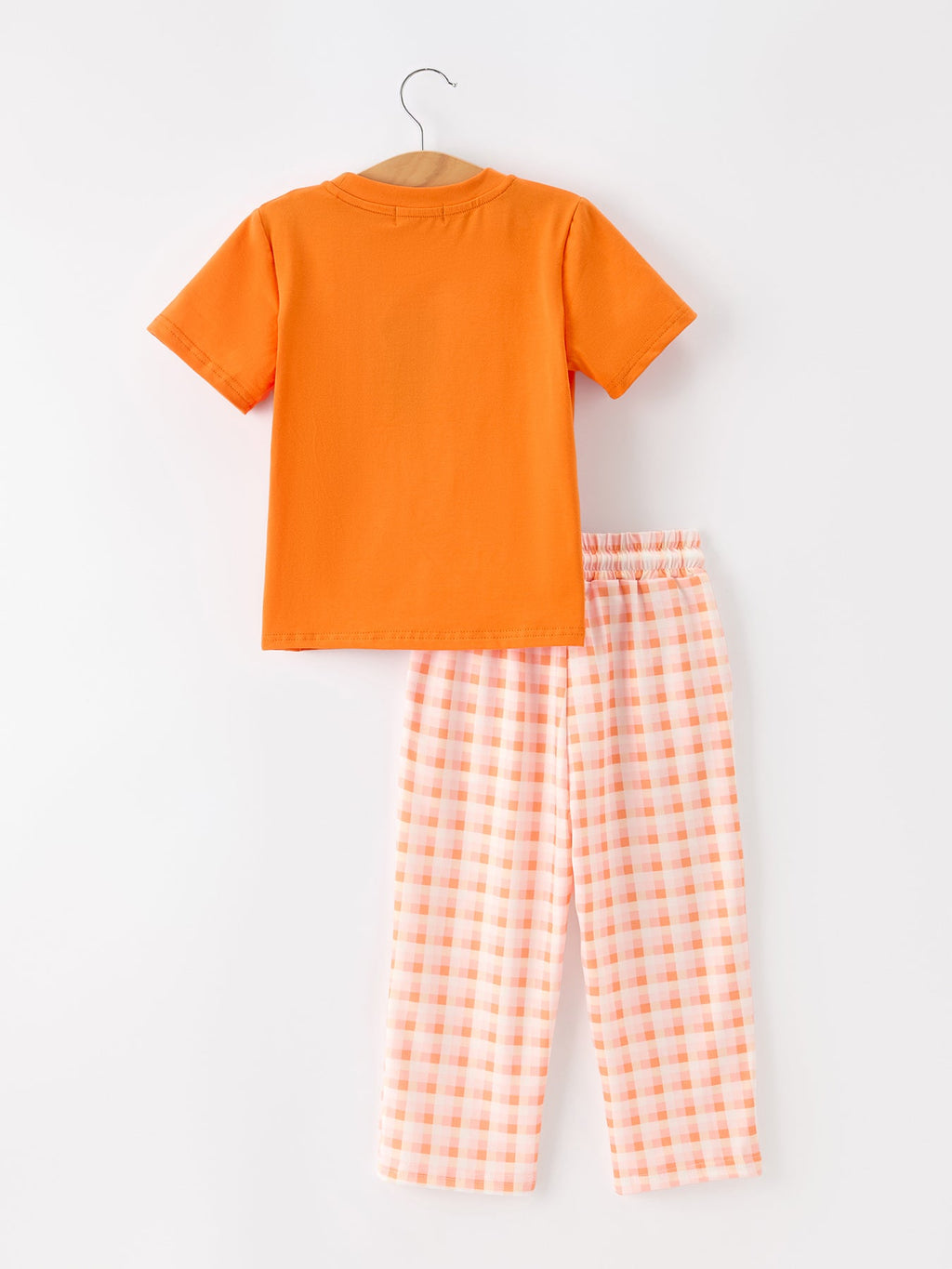Halloween Pumpkin Plaid Boys Pants Set