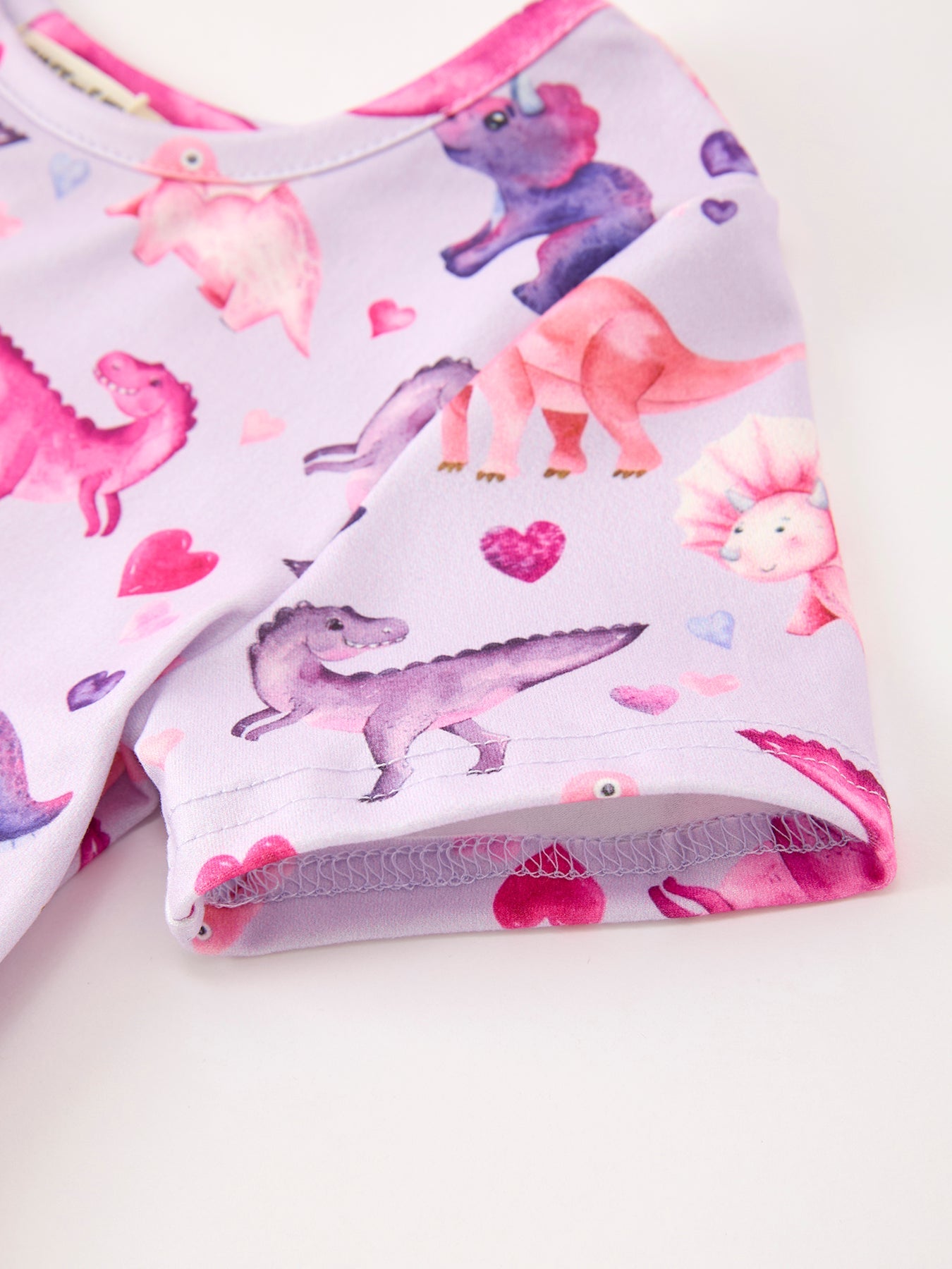Dinosaur Heart Twirl Girls Dress Short Sleeves