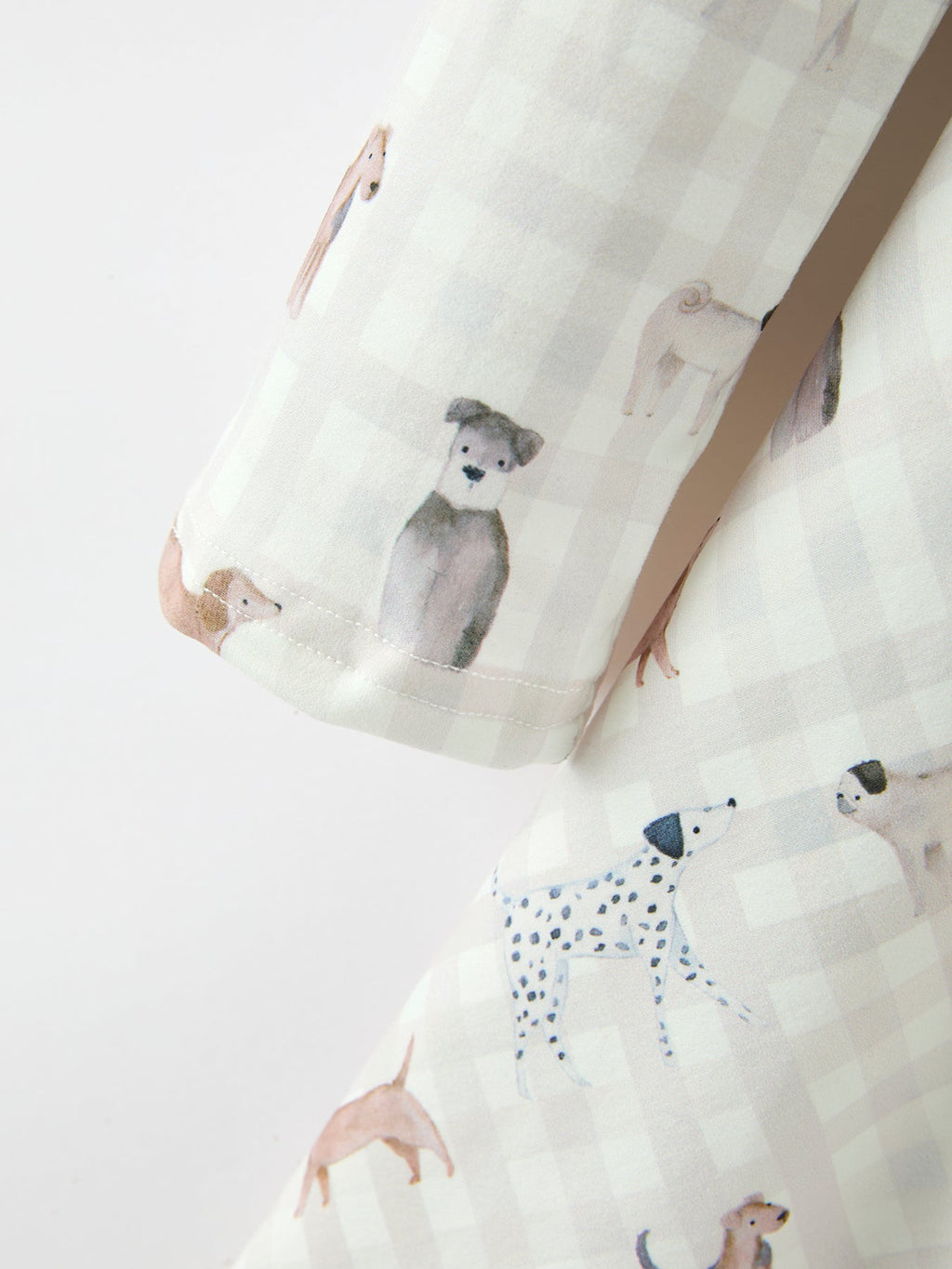 Fall Plaid Dog Print Girls Long Sleeve Twirl Dress