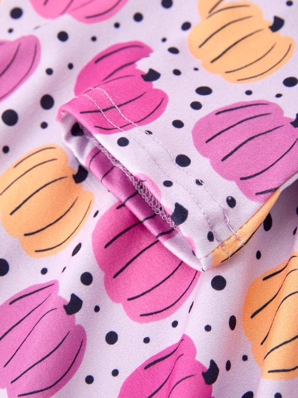 Halloween Pumpkin Print Girls Long Sleeve Twirl Dress