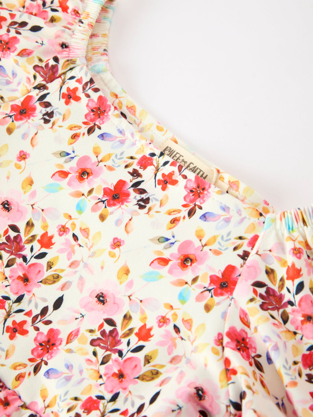 Fall Vintage Floral Puff Sleeve Girls Dress