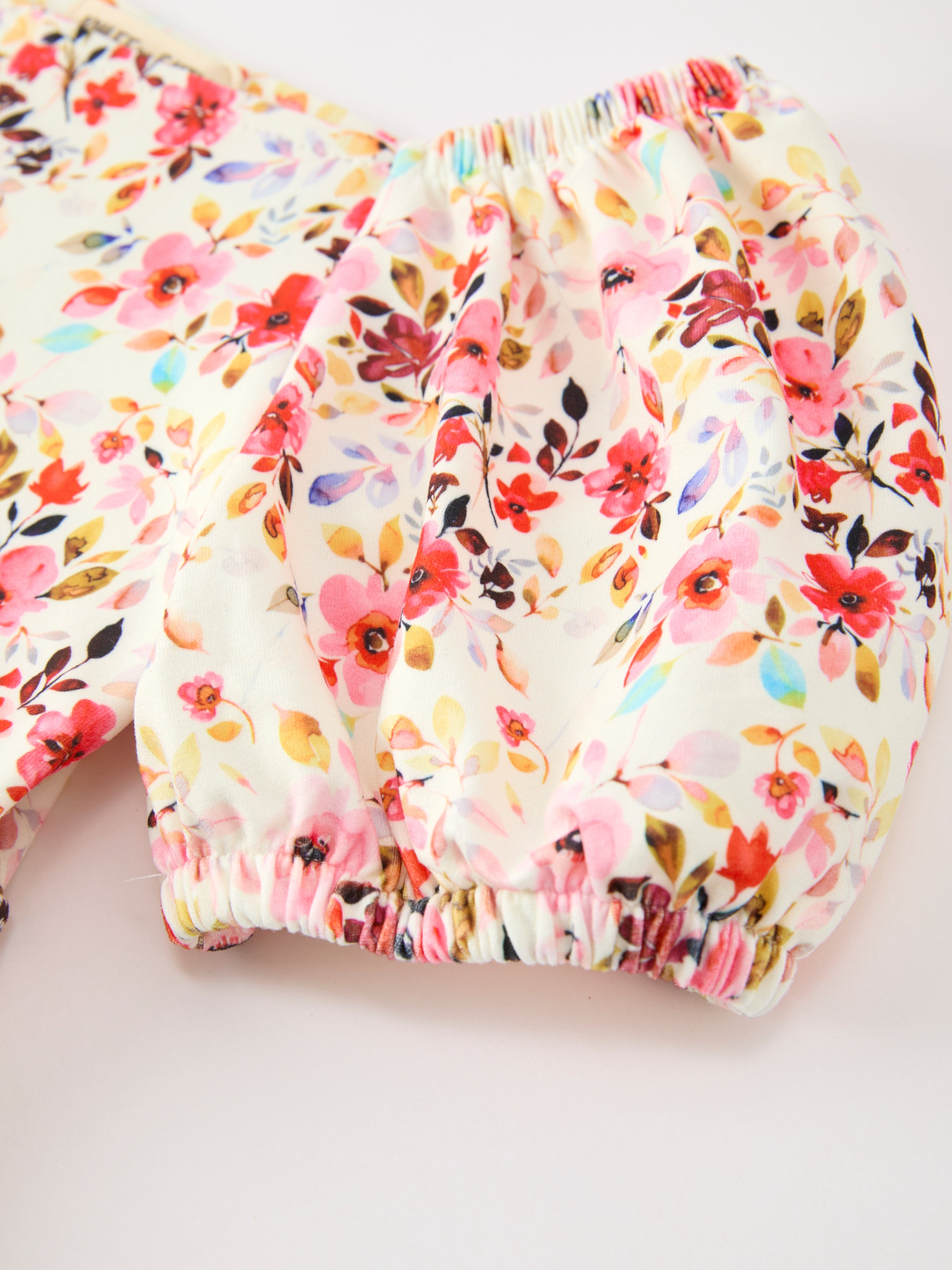 Fall Vintage Floral Puff Sleeve Girls Dress