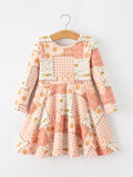 Thanksgiving Halloween Patchwork Girls Dress