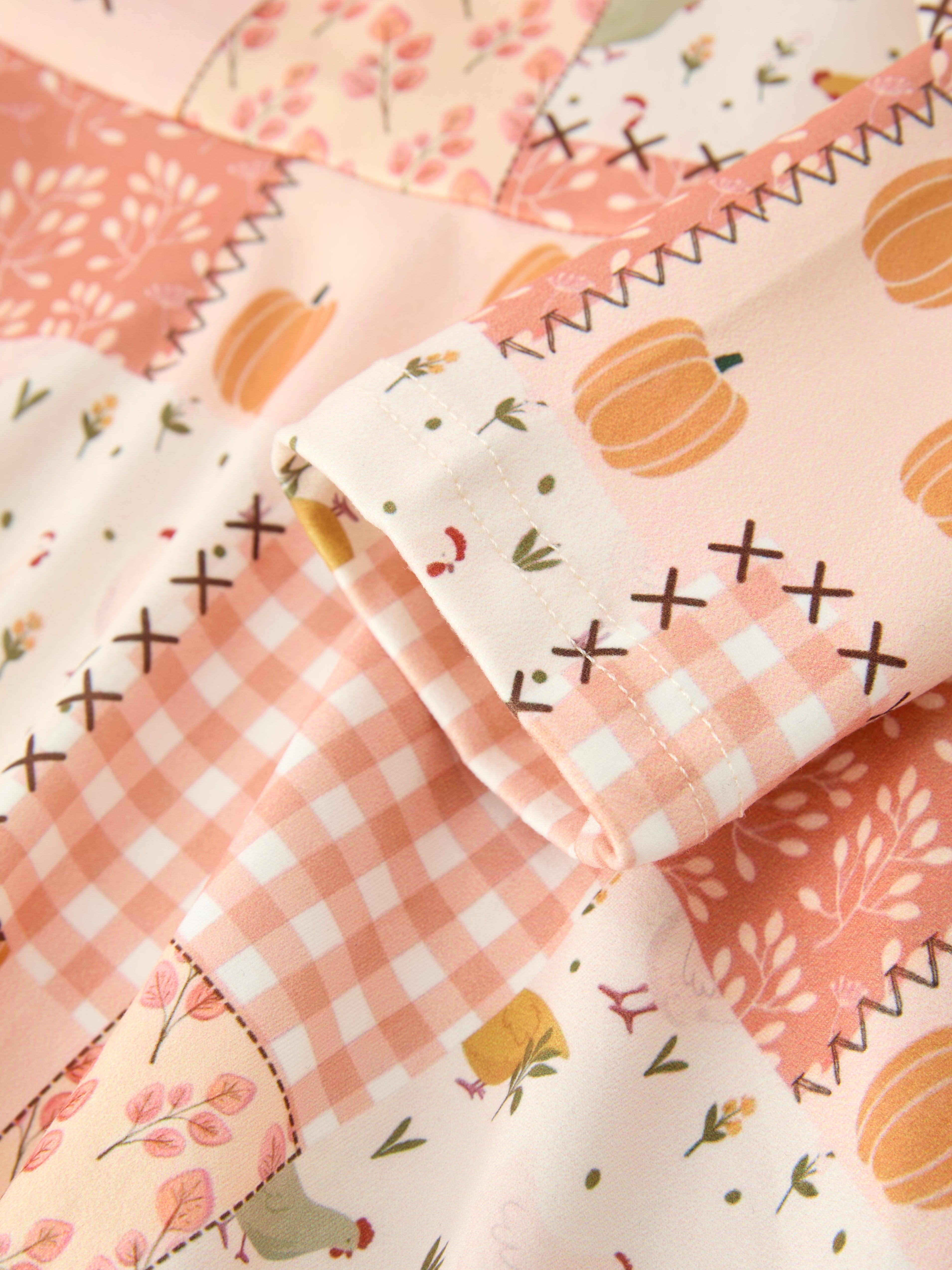 Thanksgiving Halloween Patchwork Girls Dress
