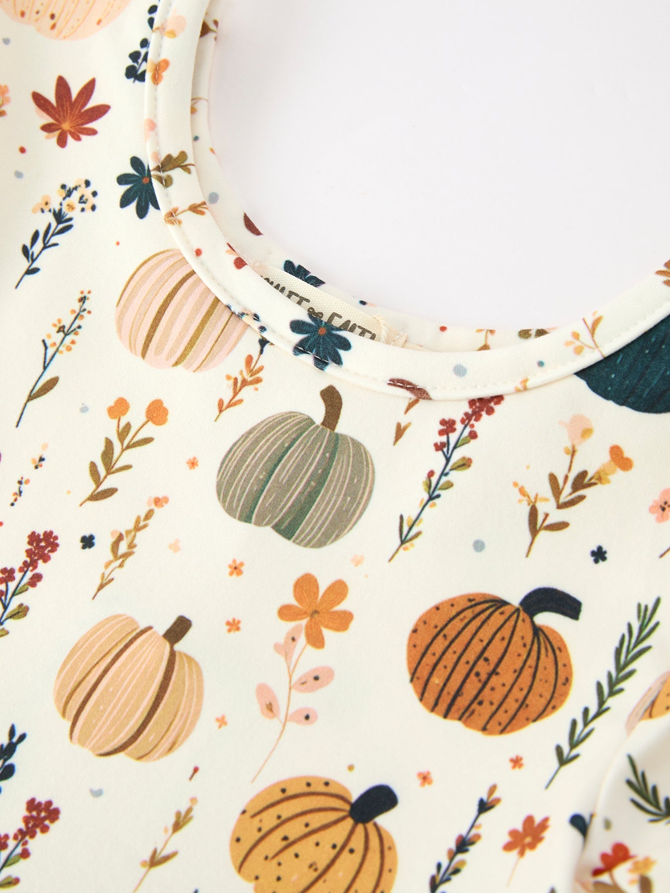 Fall Orange Pumpkin & Leaf Twirl Girls Dress