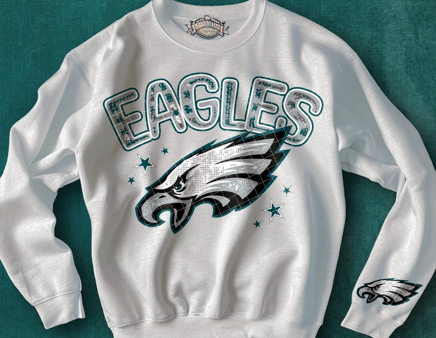 Faux Bling Football With Name - Sweatshirt