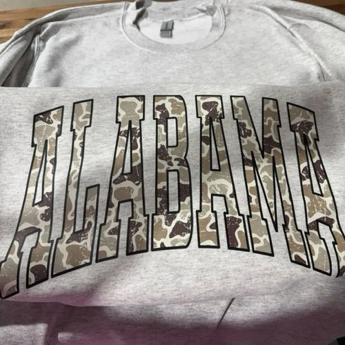 Camo State Sweatshirt – Unisex Camouflage State Pride Crewneck