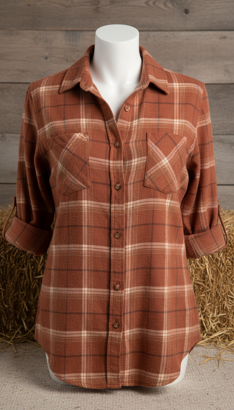 Women's Terracotta Flannel Shirt