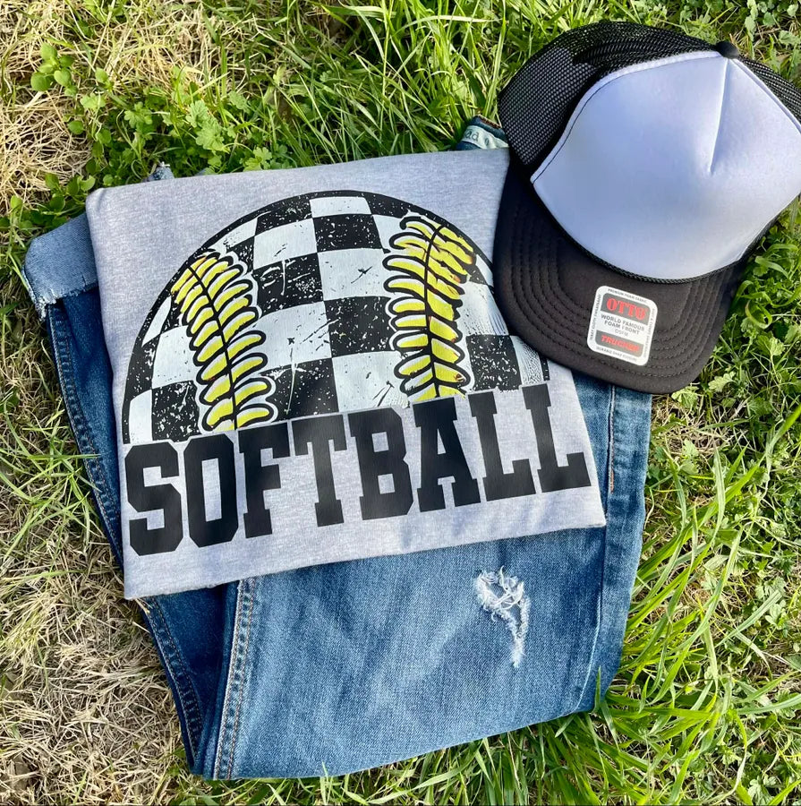 Checkered Softball (DTF Tee)