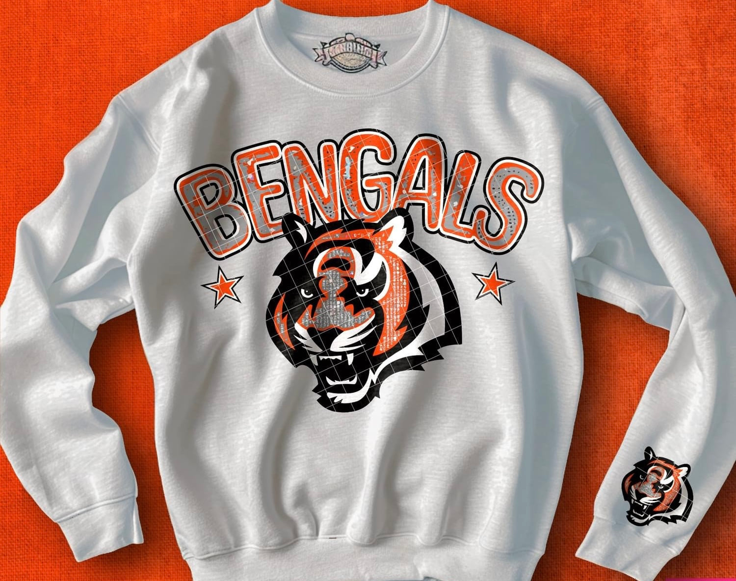 Faux Bling Football With Name | Sweatshirt