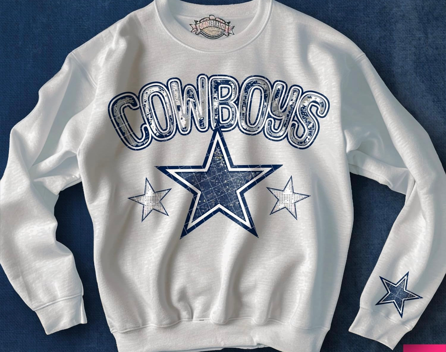 Faux Bling Football With Name - Sweatshirt