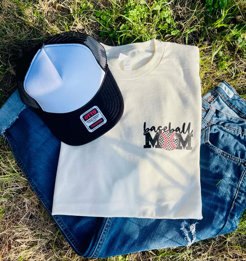 Checkered Baseball Mom (DTF Tee)
