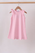 Pink Scalloped Bow Dress