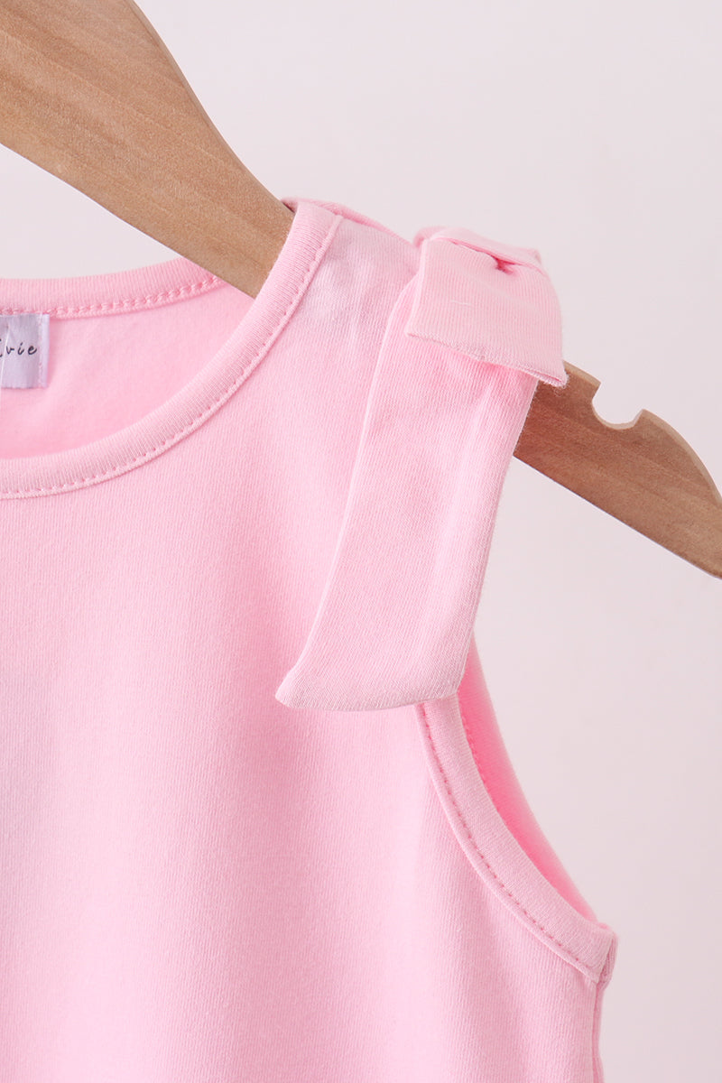 Pink Scalloped Bow Dress