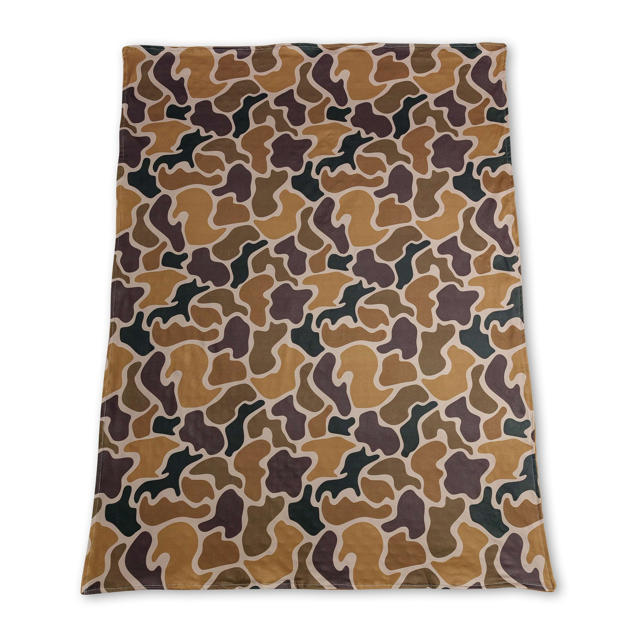 Brown polka dots camo baby boy hunting blanket