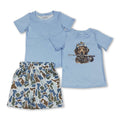 Short sleeves camo dog top shorts kids boys outfits