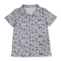 Short sleeves grey camo adult men button down top