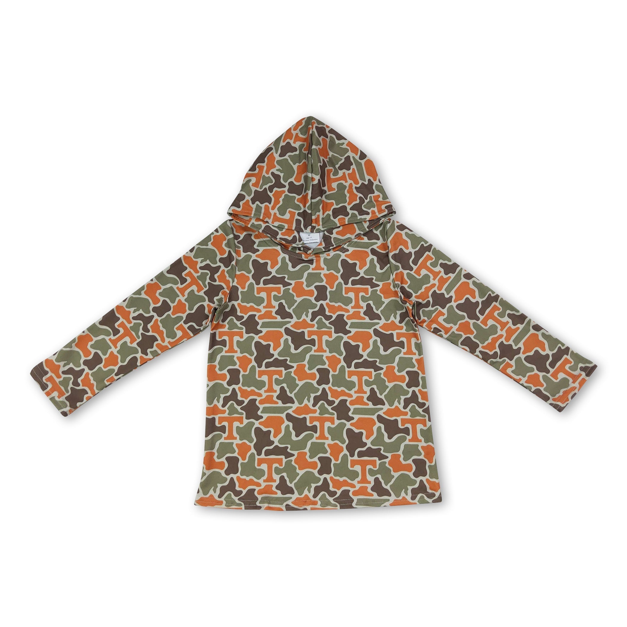 Long sleeves T camo kids boys team hoodie