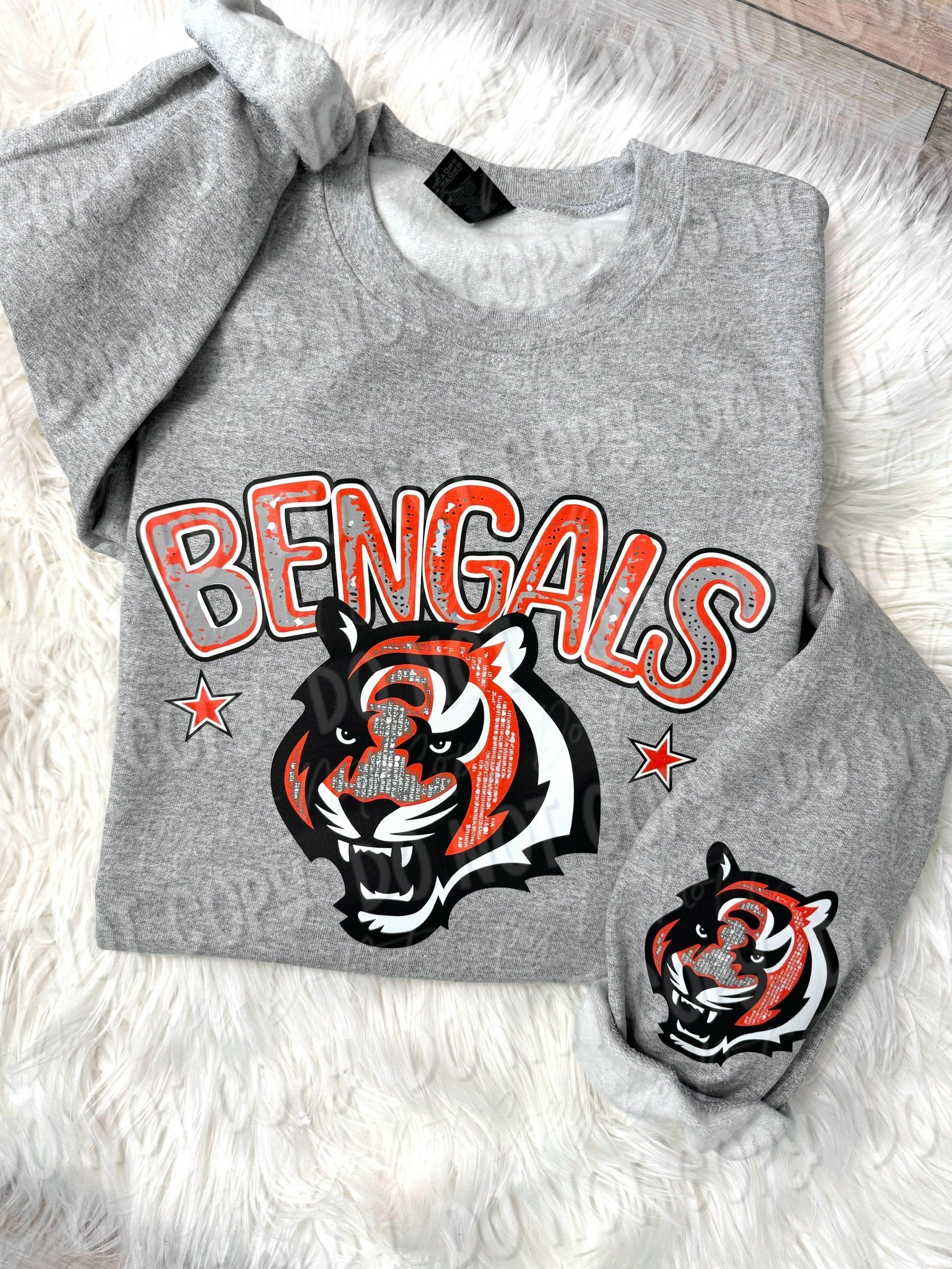 Faux Bling Football With Name | Sweatshirt