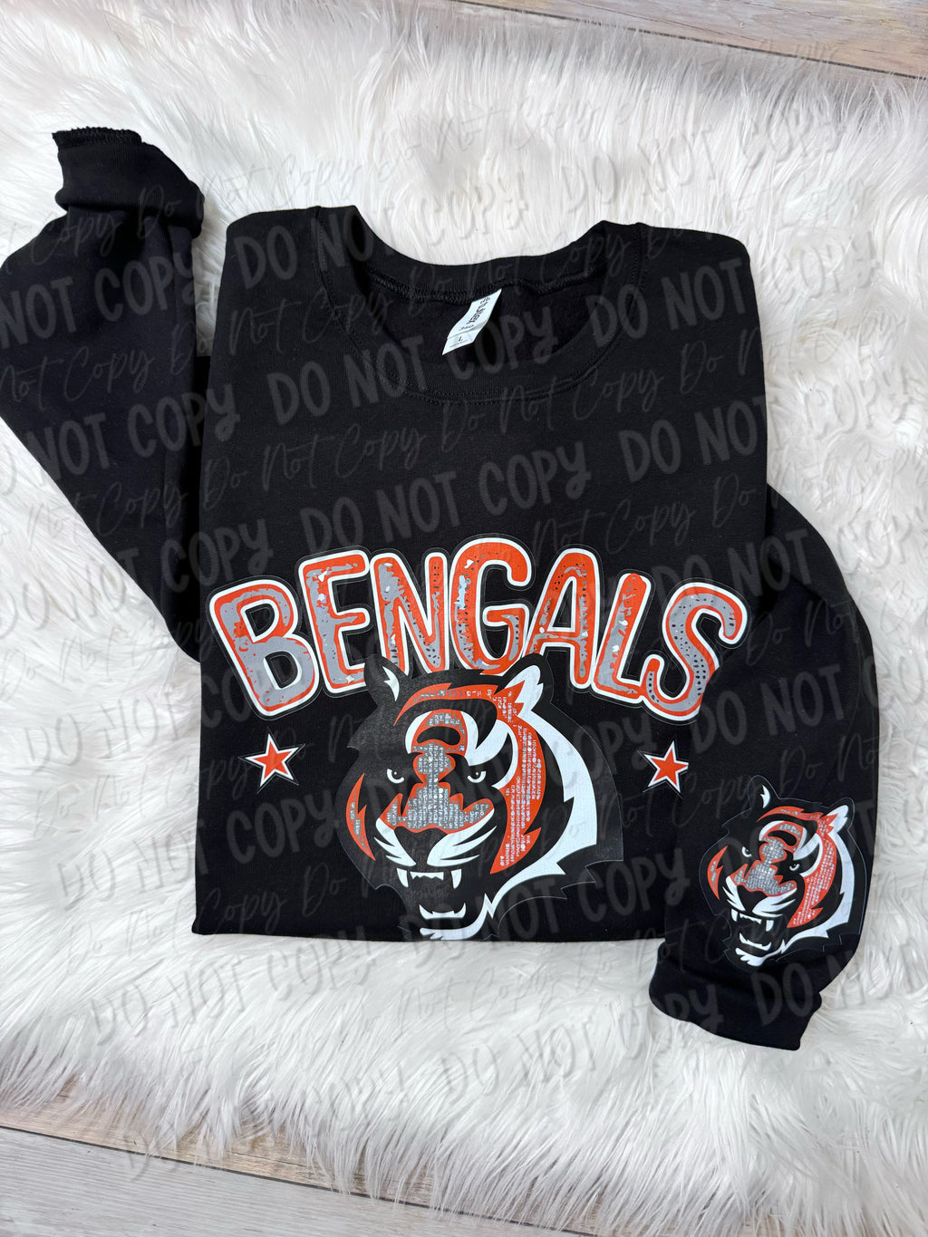 Faux Bling Football With Name | Sweatshirt