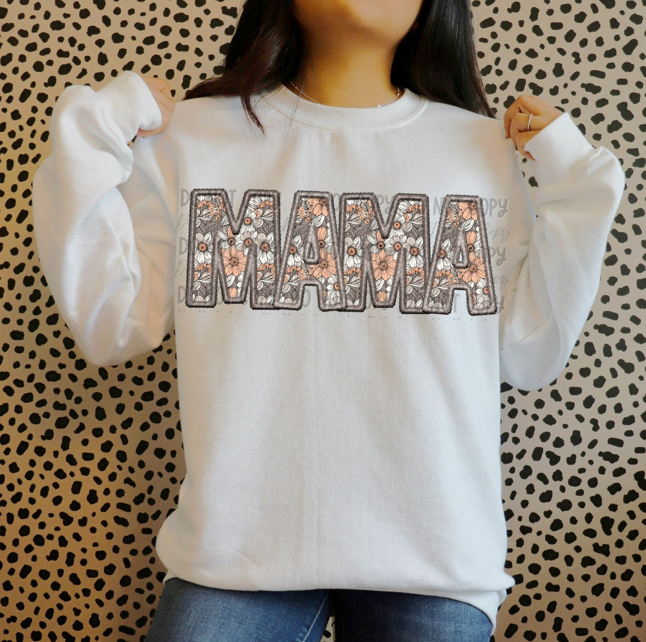 Floral Mama || Faux Embroidery || Sweatshirt Or Hoodie