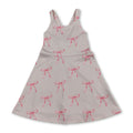 Straps pink bow kids girls summer athletic dress
