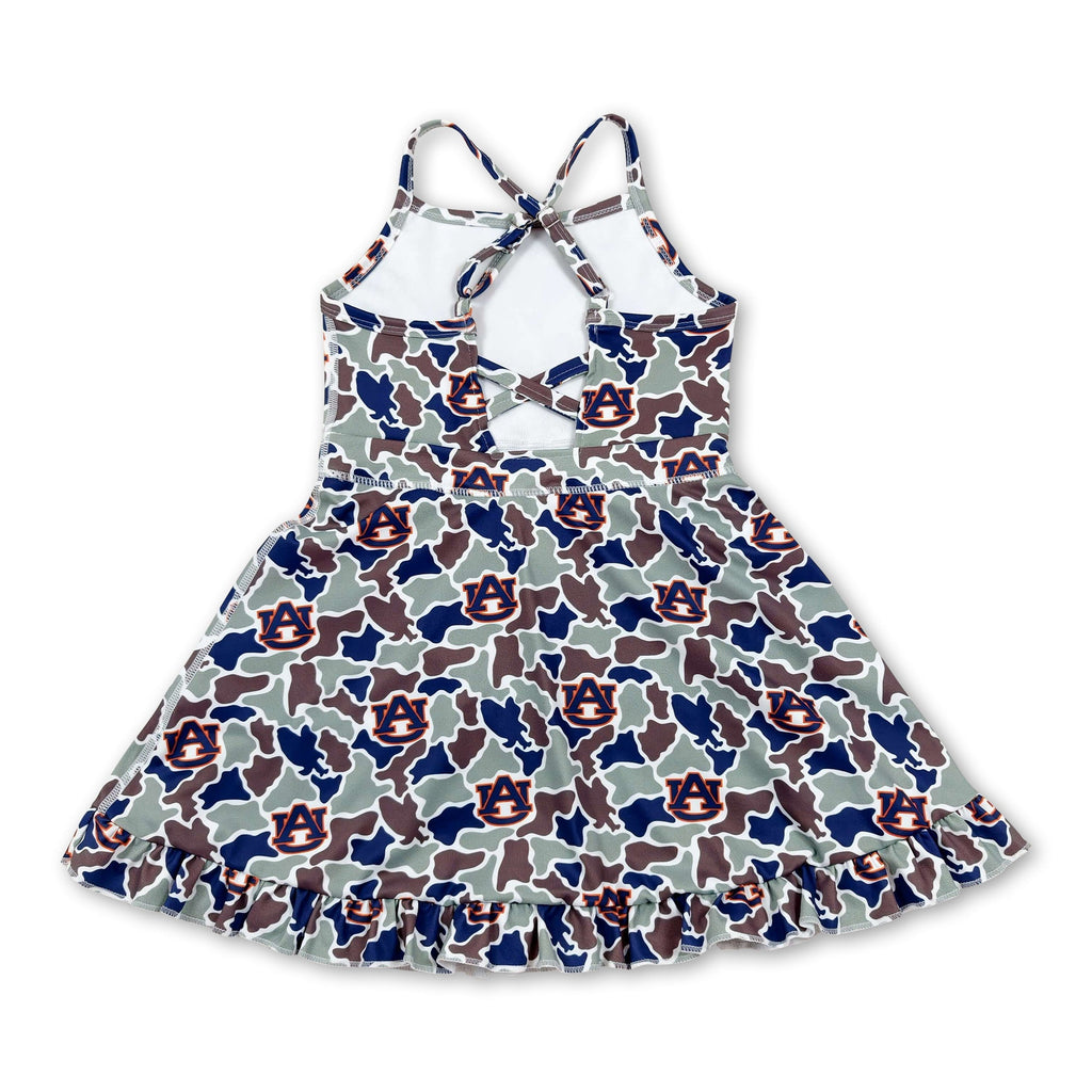 Sleeveless camo A U kids girls team athletic dress