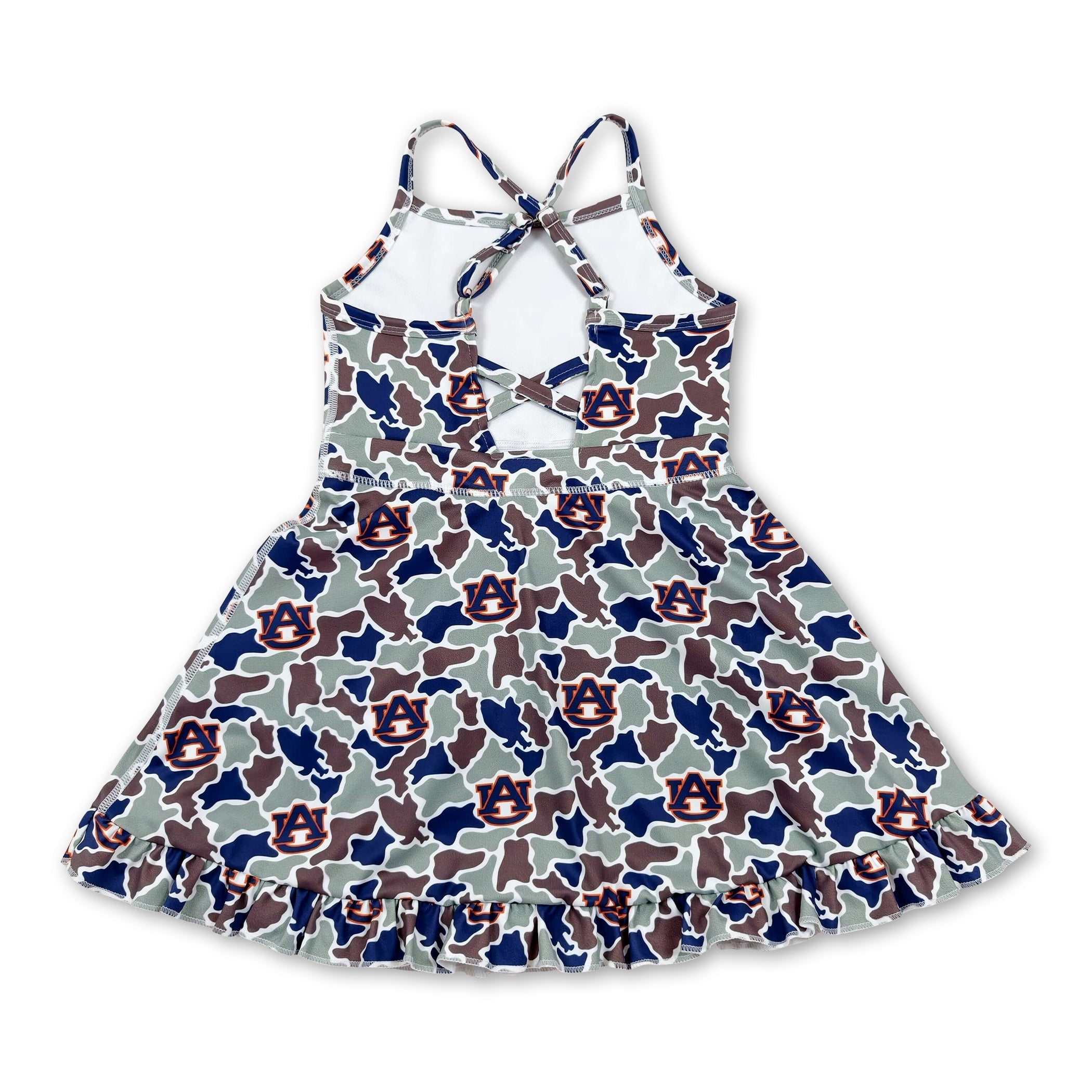 Sleeveless camo A U kids girls team athletic dress