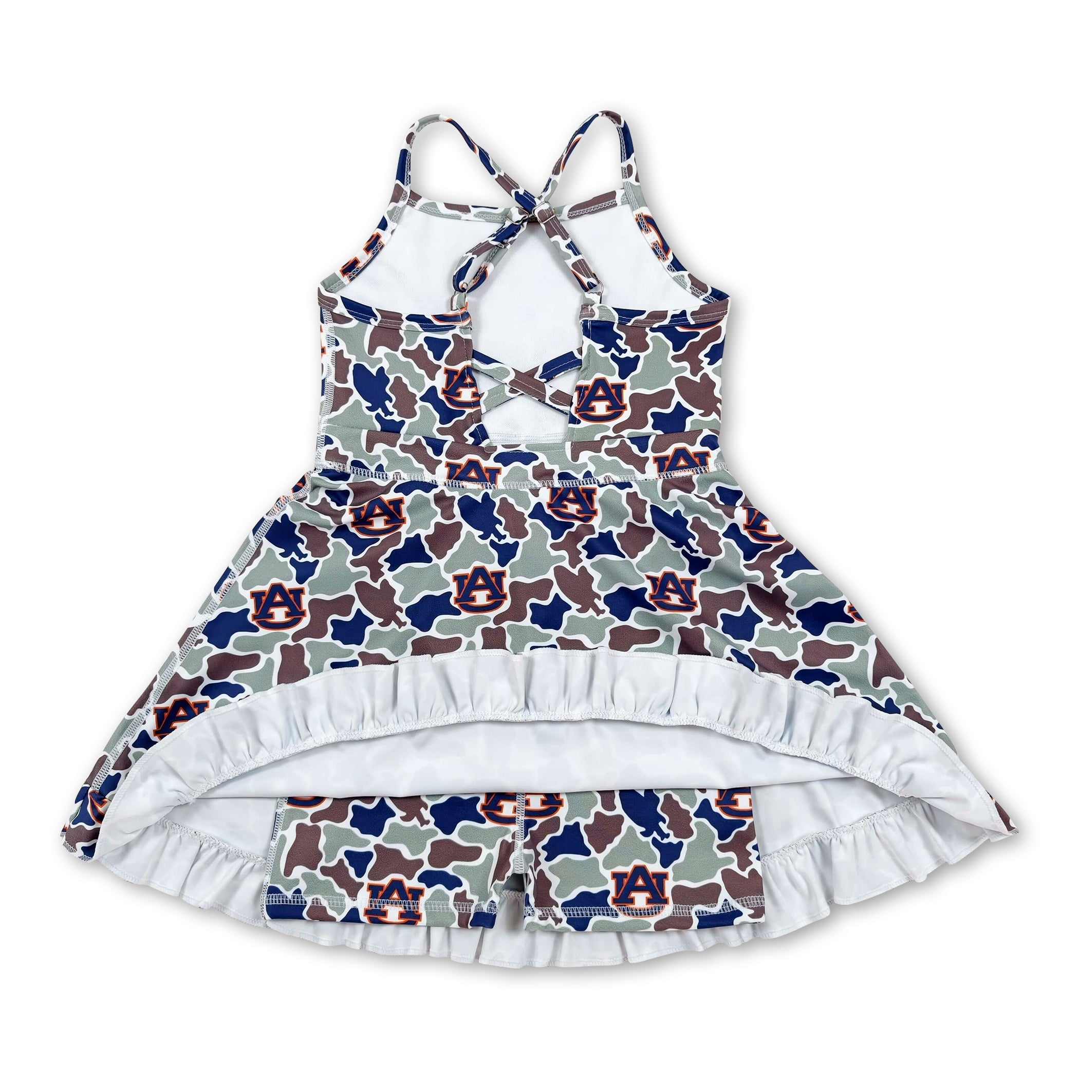 Sleeveless camo A U kids girls team athletic dress