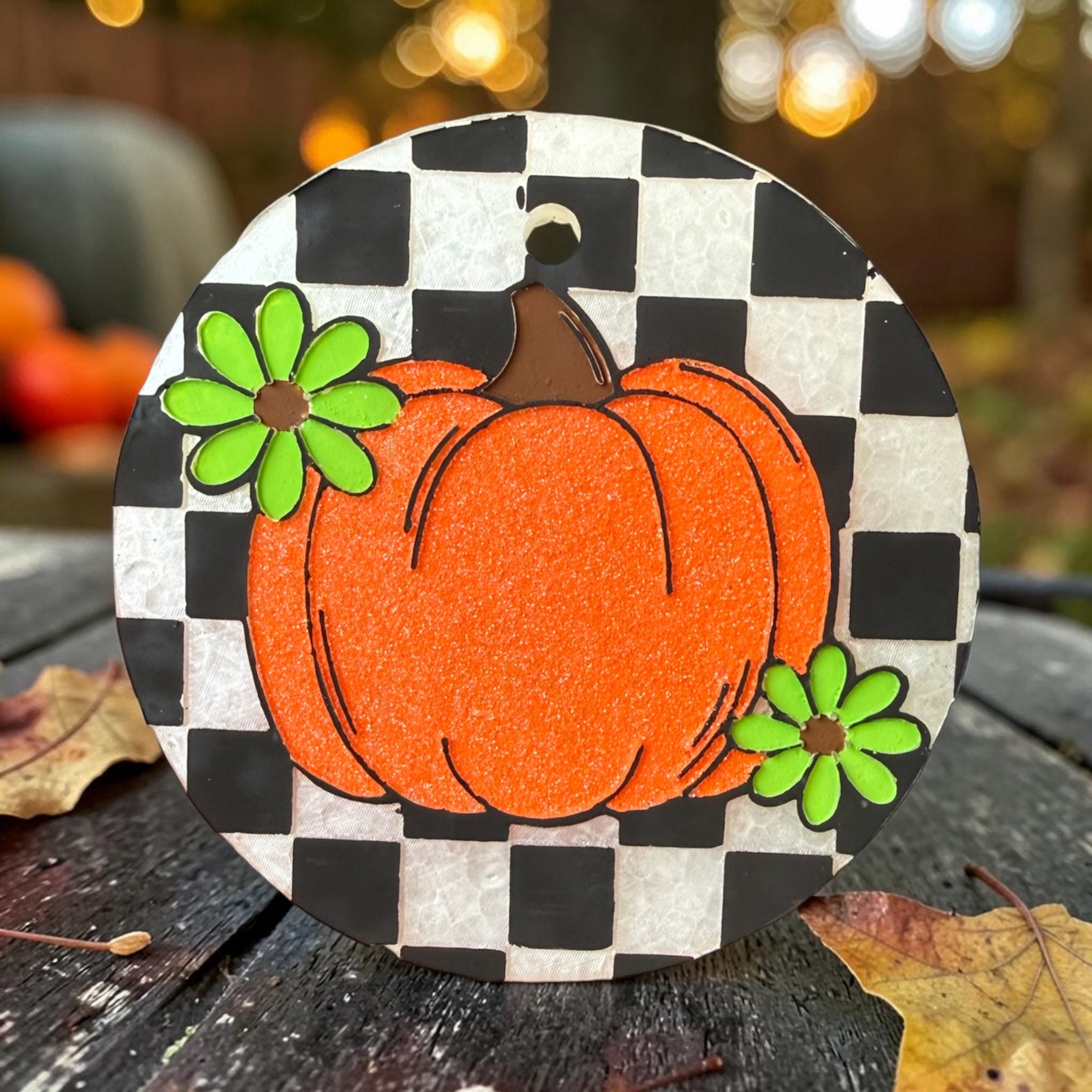 Checkered Pumpkin Freshie