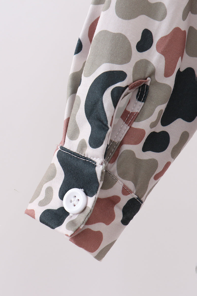 Camo Duck Embroidered Button Down Shirt