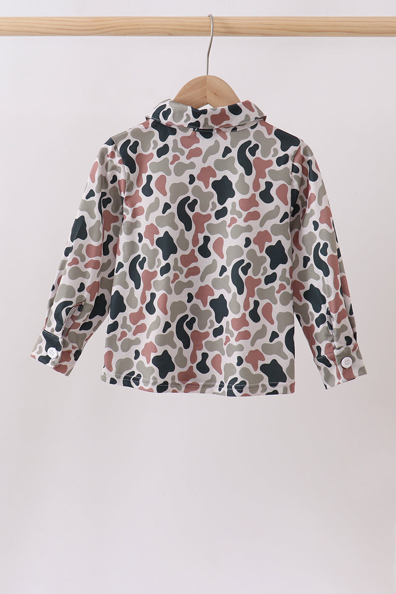 Camo Duck Embroidered Button Down Shirt