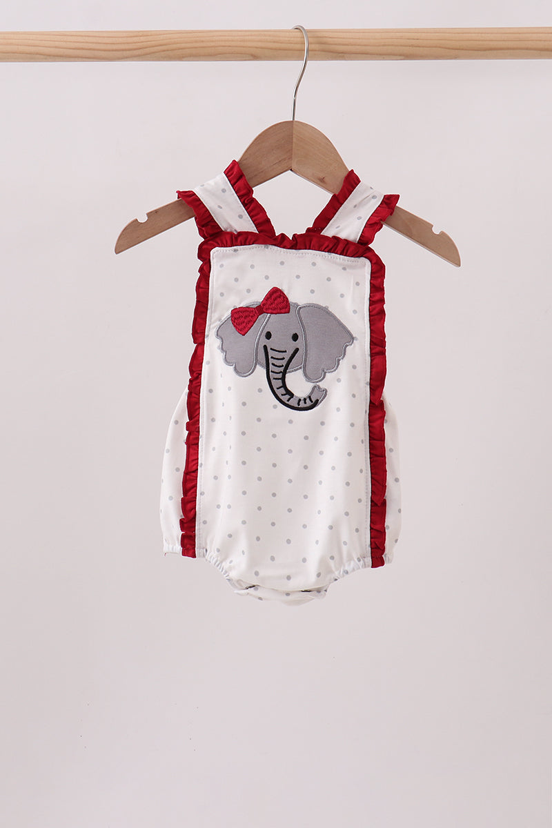Maroon Alabama Elephant Applique Ruffle Bubble