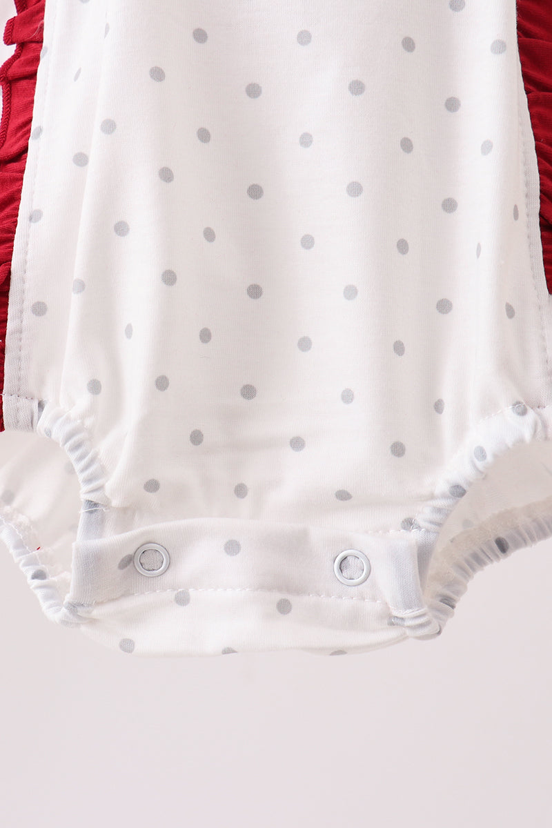 Maroon Alabama Elephant Applique Ruffle Bubble