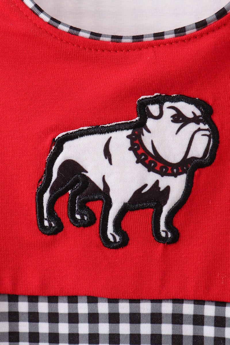 Red Georgia Bulldog Applique Jon Jon