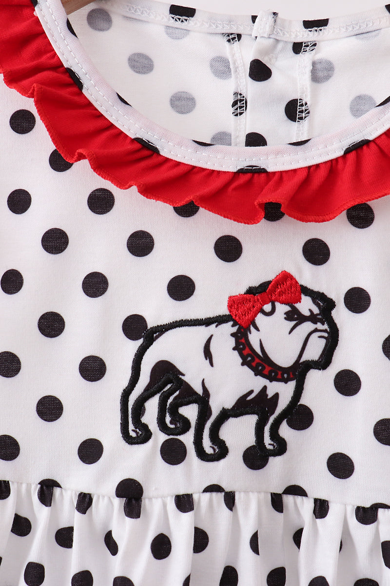 Red Georgia Bulldog Applique Dress