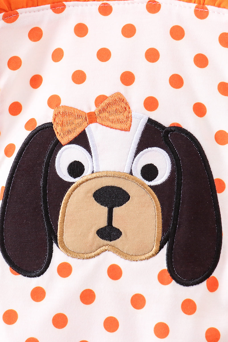 Orange Tennessee Dog Appliqué Bubble