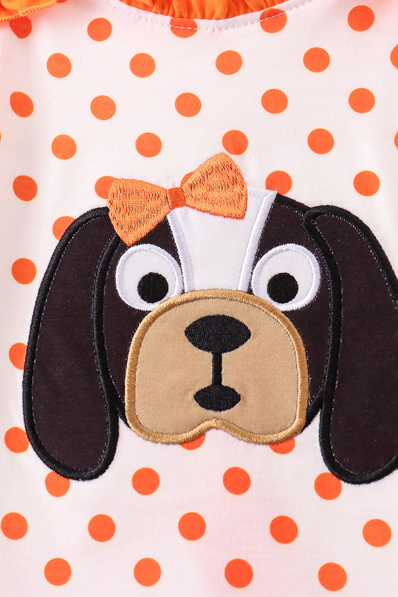 Orange Tennessee Dog Appliqué Bloomer Set