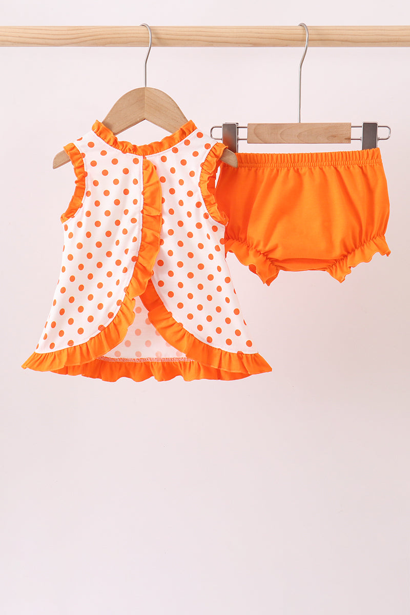 Orange Tennessee Dog Appliqué Bloomer Set