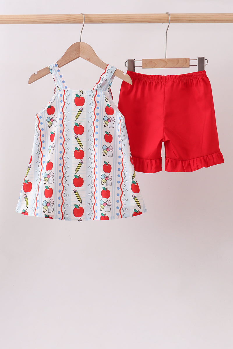 Red Apple Pencil Ruffle Set