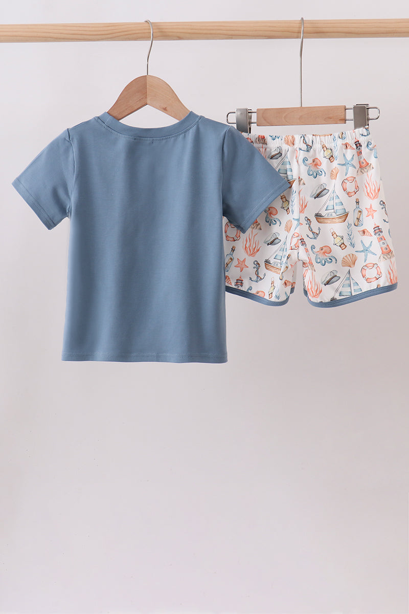 Blue Sailboat Set