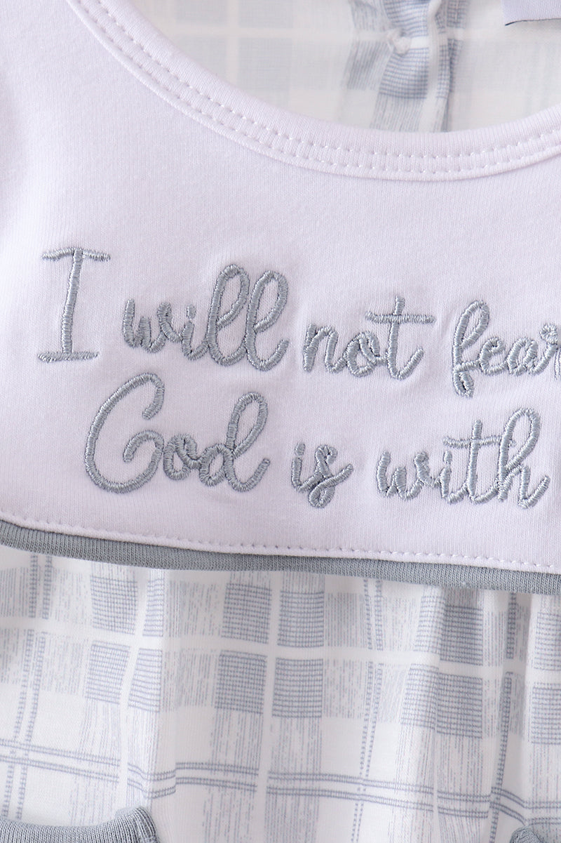 Blue Faith Quote Embroidered Bubble
