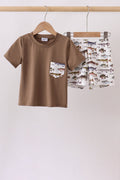 Fish Embroidered Shorts Set