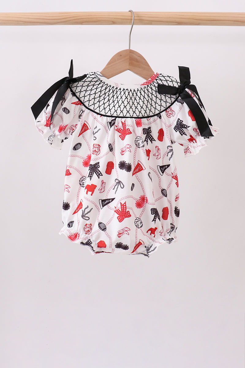 Black Georgia Smocked Bow Bubble
